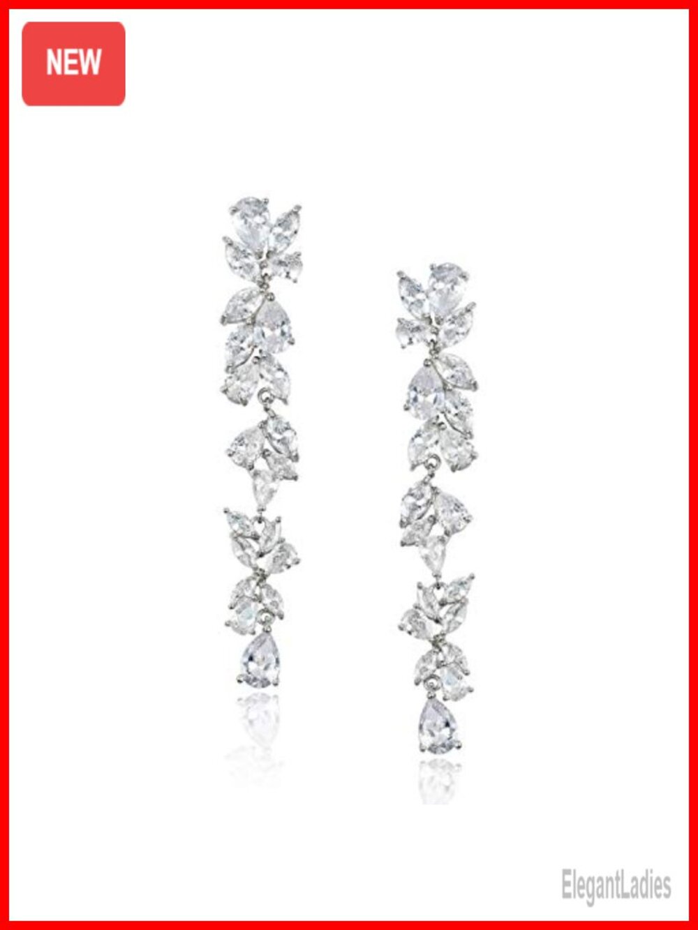 Cubic Zirconia Chandelier Dangle Drop Wedding Earrings for Brides